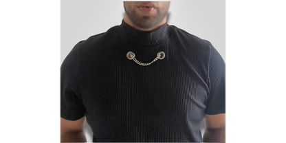 AMADO Necklace-Enhanced Short Sleeve Shirt